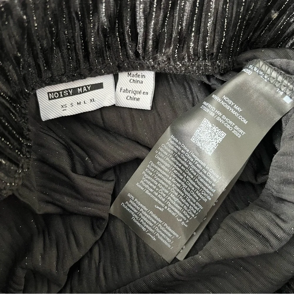 [noisy may] velvet metallic mini skirt black XS